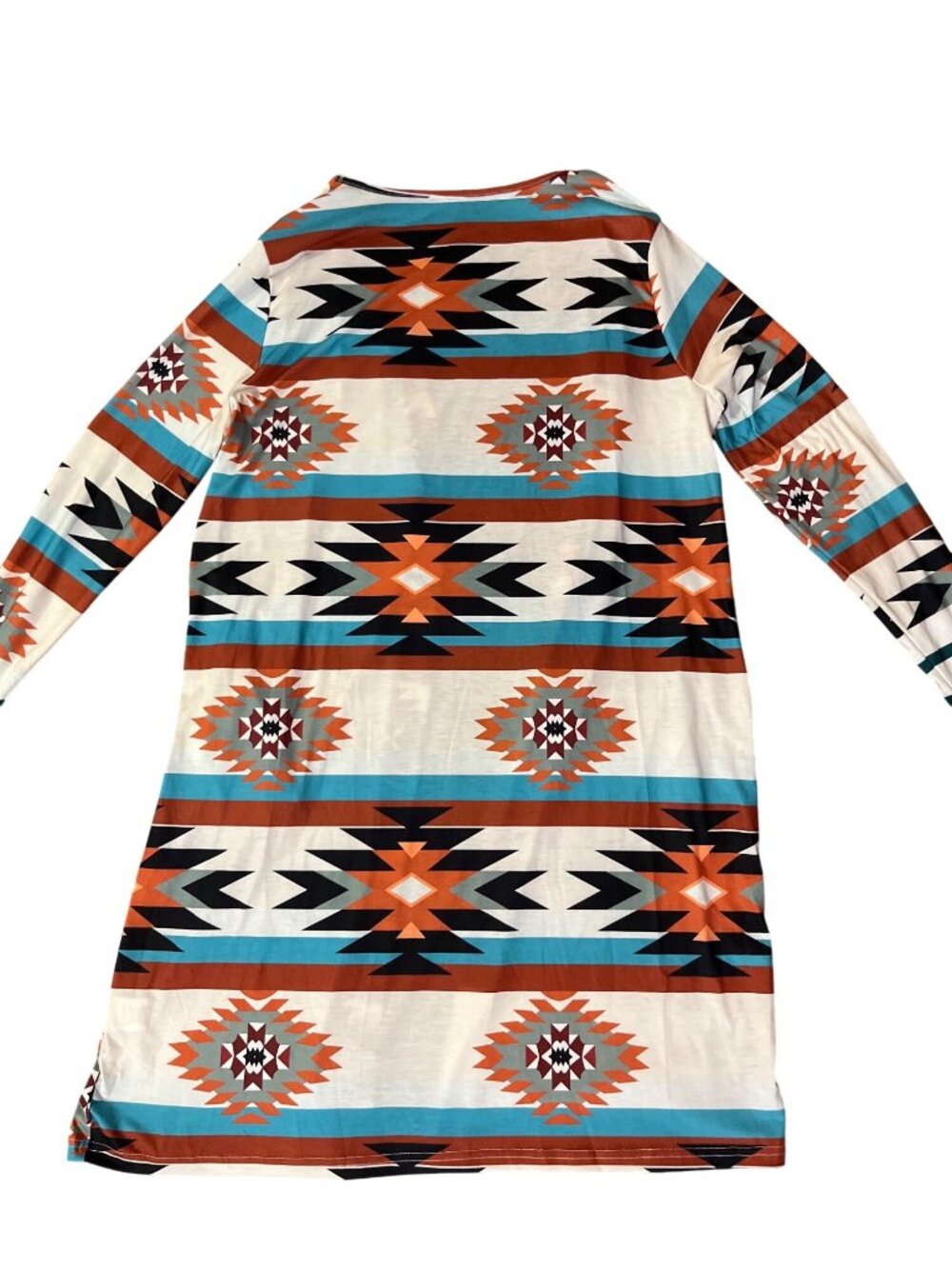 Women’s XXL Tribal Aztec Geometric Open Front Long Duster Used - Picture 9 of 12